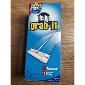 Pledge Grab It Sweeper And Cloth Set Clean Floors FULL KIT ‎ Discontinued
